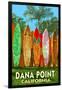 Dana Point, California - Surfboard Fence-Lantern Press-Framed Art Print