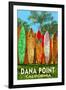 Dana Point, California - Surfboard Fence-Lantern Press-Framed Art Print