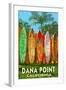 Dana Point, California - Surfboard Fence-Lantern Press-Framed Art Print