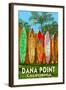 Dana Point, California - Surfboard Fence-Lantern Press-Framed Art Print