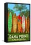 Dana Point, California - Surfboard Fence-Lantern Press-Framed Stretched Canvas