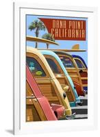 Dana Point, California - Woodies Lined Up-Lantern Press-Framed Art Print