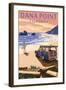 Dana Point, California - Woody on Beach-Lantern Press-Framed Art Print