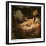 Danae, 1636/1647-Rembrandt van Rijn-Framed Giclee Print