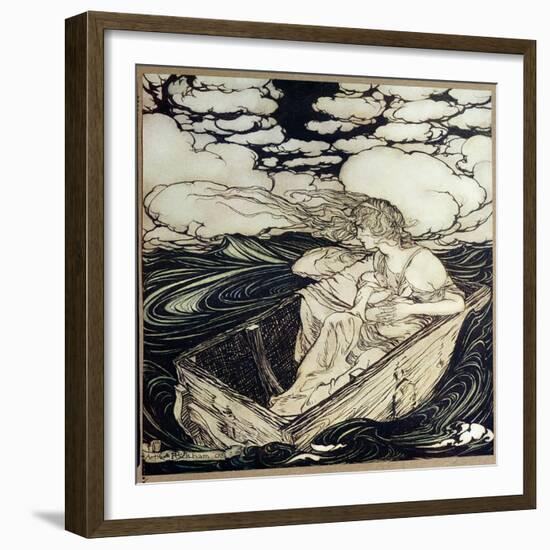 Danae and her son Perseus, 1903-Arthur Rackham-Framed Giclee Print