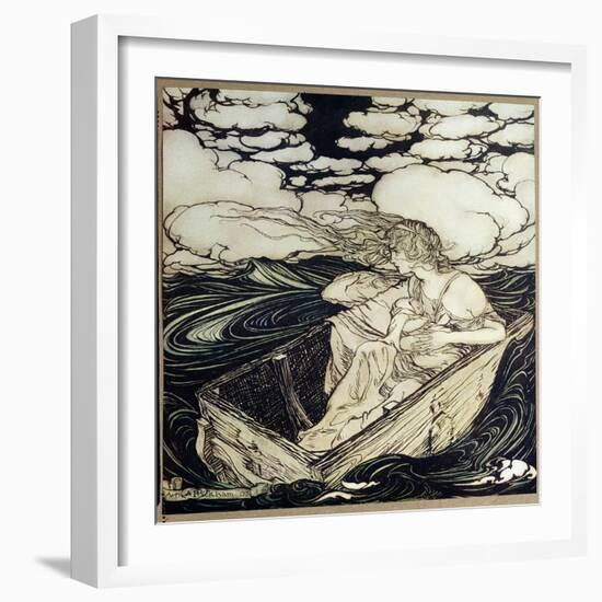 Danae and her son Perseus, 1903-Arthur Rackham-Framed Giclee Print