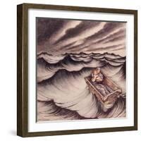 Danae and her son Perseus put in a Chest and Cast into the Sea, 1914-Arthur Rackham-Framed Giclee Print