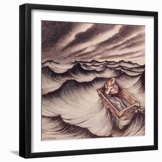 Danae and her son Perseus put in a Chest and Cast into the Sea, 1914-Arthur Rackham-Framed Giclee Print