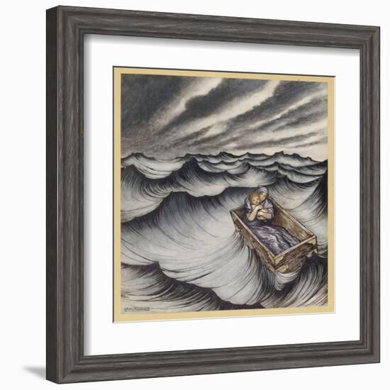 Danae and Perseus-Arthur Rackham-Framed Art Print