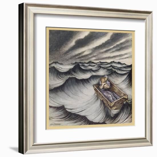 Danae and Perseus-Arthur Rackham-Framed Art Print