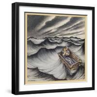 Danae and Perseus-Arthur Rackham-Framed Art Print