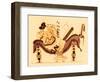 Danae and the Golden Shower, Illustration from 'Greek Vase Paintings'-English-Framed Giclee Print