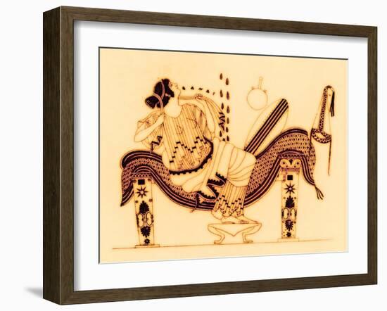 Danae and the Golden Shower, Illustration from 'Greek Vase Paintings'-English-Framed Giclee Print