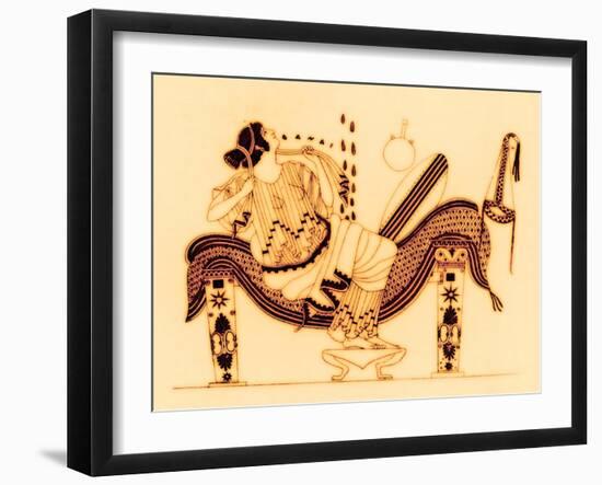 Danae and the Golden Shower, Illustration from 'Greek Vase Paintings'-English-Framed Giclee Print