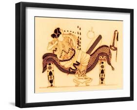 Danae and the Golden Shower, Illustration from 'Greek Vase Paintings'-English-Framed Giclee Print