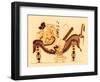 Danae and the Golden Shower, Illustration from 'Greek Vase Paintings'-English-Framed Premium Giclee Print