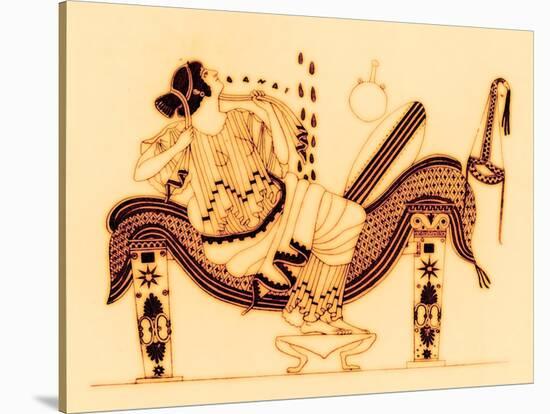 Danae and the Golden Shower, Illustration from 'Greek Vase Paintings'-English-Stretched Canvas