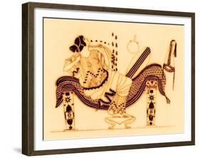 Danae and the Golden Shower, Illustration from 'Greek Vase Paintings'-English-Framed Giclee Print