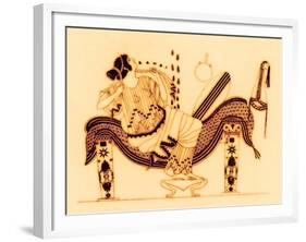 Danae and the Golden Shower, Illustration from 'Greek Vase Paintings'-English-Framed Giclee Print