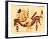 Danae and the Golden Shower, Illustration from 'Greek Vase Paintings'-English-Framed Giclee Print