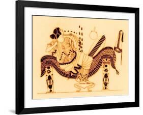 Danae and the Golden Shower, Illustration from 'Greek Vase Paintings'-English-Framed Giclee Print