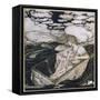 Danae Cast Adrift (1903)-Arthur Rackham-Framed Stretched Canvas