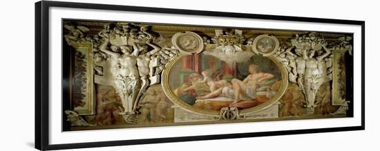 Danae, Detail of Decorative Scheme in the Gallery of Francis I, 1530-40-Rosso Fiorentino (Battista di Jacopo)-Framed Giclee Print