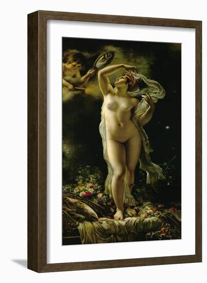Danae, looking at herself in a mirror held by Cupid. (1789)-Anne-Louis Girodet de Roussy-Trioson-Framed Giclee Print