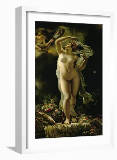 Danae, looking at herself in a mirror held by Cupid. (1789)-Anne-Louis Girodet de Roussy-Trioson-Framed Giclee Print