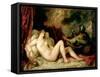 Danae Receiving the Shower of Gold-Titian (Tiziano Vecelli)-Framed Stretched Canvas