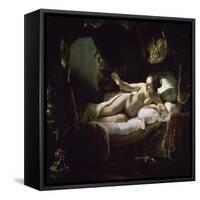 Danae-Rembrandt van Rijn-Framed Stretched Canvas