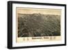 Danbury, Connecticut - Panoramic Map-Lantern Press-Framed Art Print