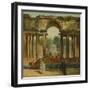 Dance and Concert in a Park (Oil on Canvas)-Hubert Robert-Framed Giclee Print