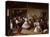 Dance at a Country Inn - Benjumea, Rafael (C. 1825-C. 1887) - 1850 - Oil on Canvas - 46X65 - Museo-Rafael Benjumea-Stretched Canvas