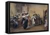 Dance at the loft-Peder Balke-Framed Stretched Canvas