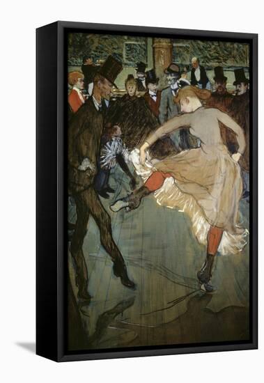 Dance at the Moulin Rouge-Henri de Toulouse-Lautrec-Framed Stretched Canvas