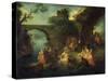 Dance at the River, C1720-1730-Pierre-Antoine Quillard-Stretched Canvas