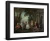 Dance before a Fountain, c.1724-Nicolas Lancret-Framed Giclee Print