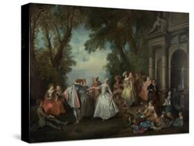 Dance before a Fountain, c.1724-Nicolas Lancret-Stretched Canvas