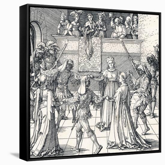 Dance by Torchlight, Augsburg, 1516-Albrecht Dürer-Framed Stretched Canvas