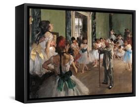 Dance Class-Edgar Degas-Framed Stretched Canvas