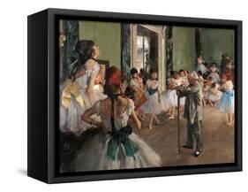 Dance Class-Edgar Degas-Framed Stretched Canvas