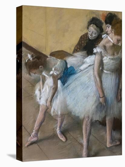 Dance exam. 1880. Pastel on paper.-Edgar Degas-Stretched Canvas