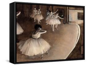 Dance Foyer at Opera (Paris)-Edgar Degas-Framed Stretched Canvas