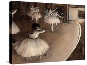 Dance Foyer at Opera (Paris)-Edgar Degas-Stretched Canvas