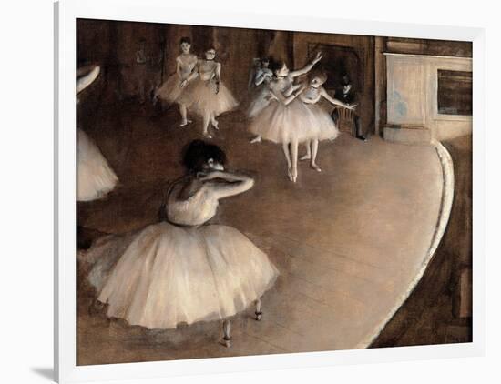 Dance Foyer at Opera (Paris)-Edgar Degas-Framed Art Print