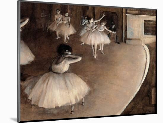 Dance Foyer at Opera (Paris)-Edgar Degas-Mounted Art Print