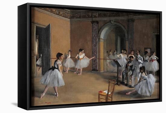 Dance Foyer at the Opera-Edgar Degas-Framed Stretched Canvas