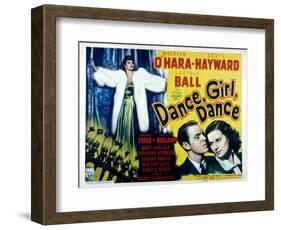 Dance, Girl, Dance, Lucille Ball, Louis Hayward, Maureen O'Hara, 1940-null-Framed Art Print