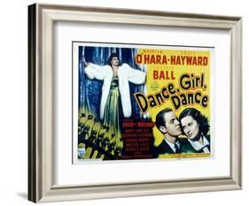 Dance, Girl, Dance, Lucille Ball, Louis Hayward, Maureen O'Hara, 1940-null-Framed Art Print